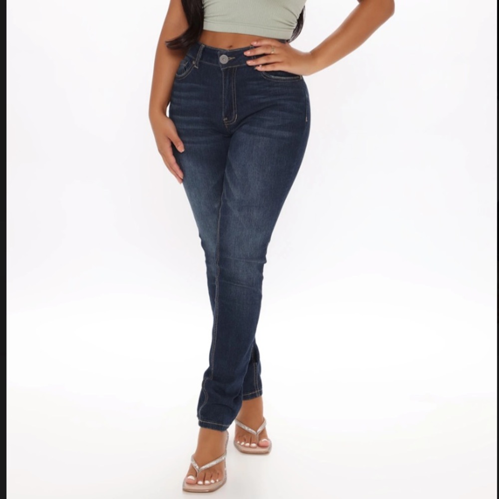 Fashion Nova Take A Chance Skinny Jeans -Dark Wash